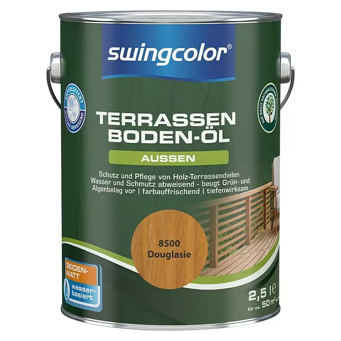 swingcolor Holzöl Terrassenboden-Öl - Douglasie, 2,5 l, Seidenmatt - Vorderansicht