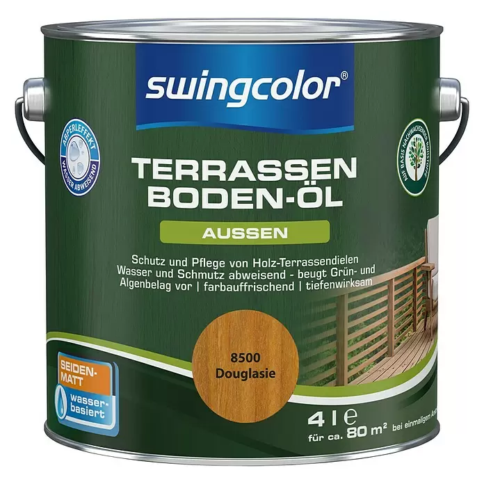 swingcolor Holzöl Terrassenboden-Öl - Douglasie, 4 l, Seidenmatt - Vorderansicht