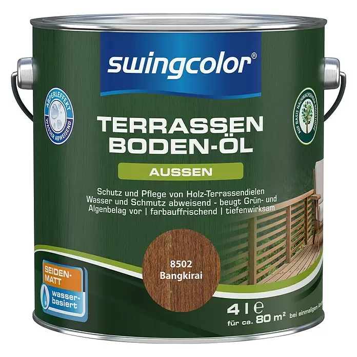 swingcolor Holzöl Terrassenboden-Öl - Bangkirai, 4 l, Seidenmatt - Vorderansicht