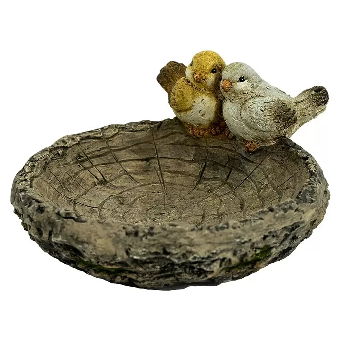 Vogeltränke - L x B x H: 31 x 29 x 15 cm, Magnesia - Diagonale Ansicht
