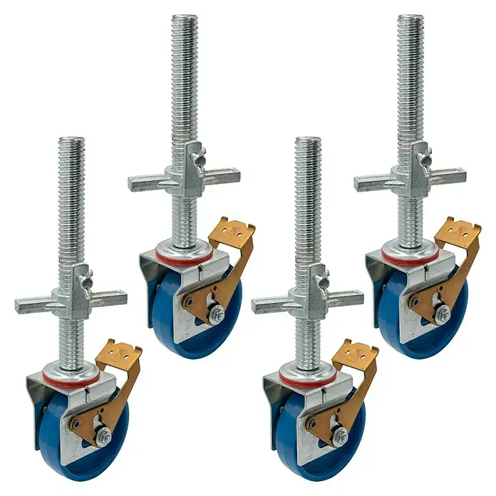 Krause Fahrrollensatz - Durchmesser: 150 mm, Höhenverstellung: 15 cm, 4 Stk. - Diagonale Ansicht