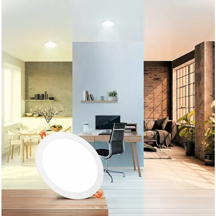 Ledvance SUN@Home LED-Einbauspot Downlight Slim - 22 W, Kaltweiß, Durchmesser: 22,5 cm, Weiß - Stimmungsaufnahme