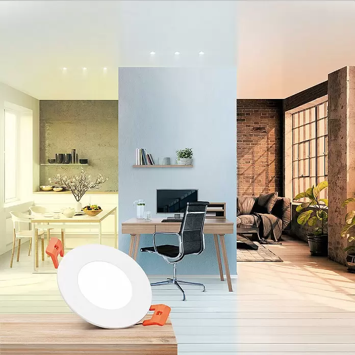 Ledvance SUN@Home LED-Einbauspot Downlight Slim - Kaltweiß, Durchmesser: 8,5 cm, Weiß - Stimmungsaufnahme