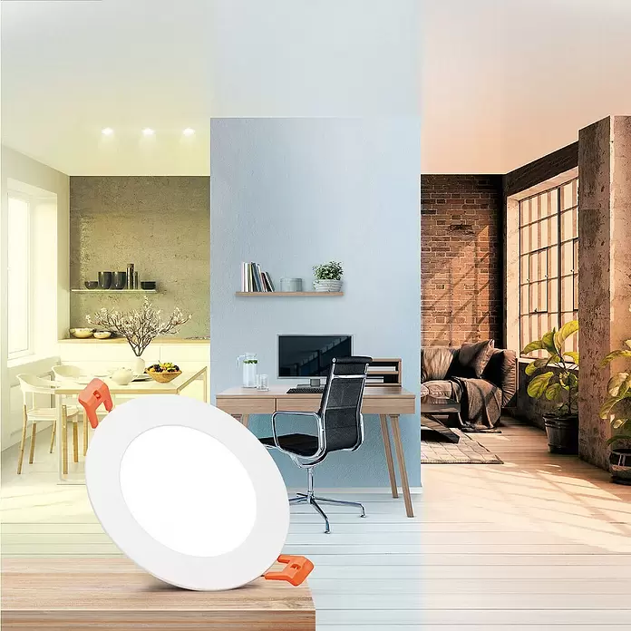 Ledvance SUN@Home LED-Einbauspot Downlight Slim - Kaltweiß, Durchmesser: 12 cm, Weiß - Stimmungsaufnahme