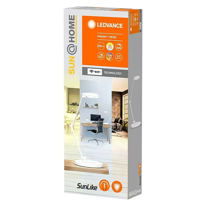 Ledvance SUN@Home LED-Tischleuchte Panan - 15 W, L x B x H: 22 x 22 x 70 cm, Weiß, Kaltweiß - Diagonale Ansicht