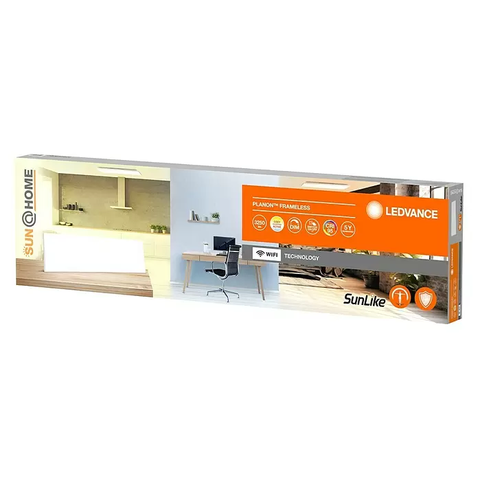 Ledvance SUN@Home LED-Panel Planon Frameless - 35 W, L x B x H: 120 x 30 x 6,1 cm, Weiß, Kaltweiß - Diagonale Ansicht