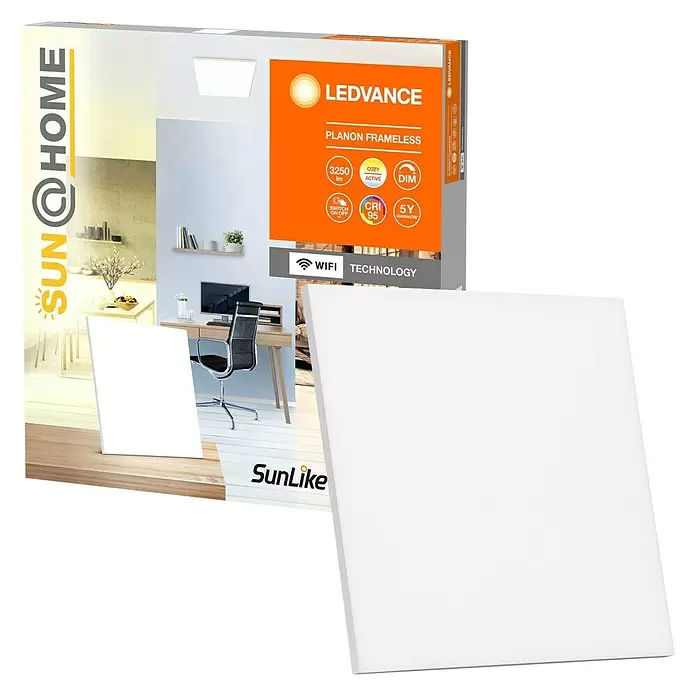 Ledvance SUN@Home LED-Panel Planon Frameless - 35 W, L x B x H: 60 x 60 x 6,1 cm, Weiß, Weiß, Kaltweiß - Diagonale Ansicht