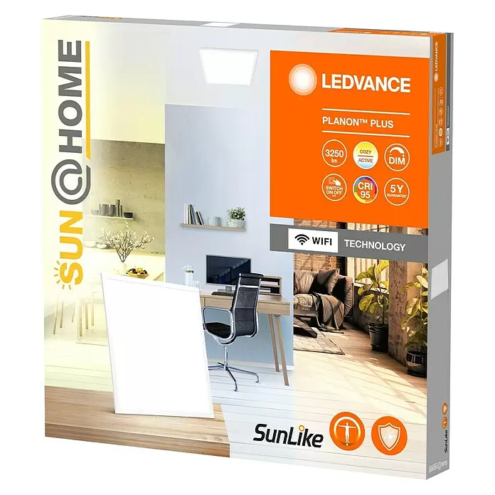 Ledvance SUN@Home LED-Panel Planon Plus - 35 W, L x B x H: 60 x 60 x 5,6 cm, Weiß, Kaltweiß - Diagonale Ansicht