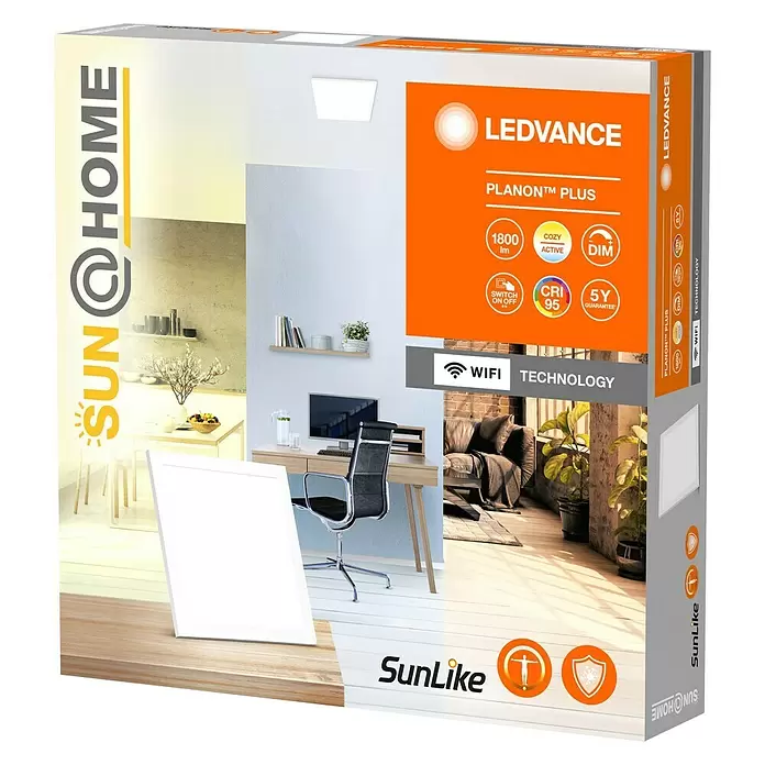 Ledvance SUN@Home LED-Panel Planon Plus - 20 W, L x B x H: 30 x 30 x 5,6 cm, Weiß, Kaltweiß - Diagonale Ansicht