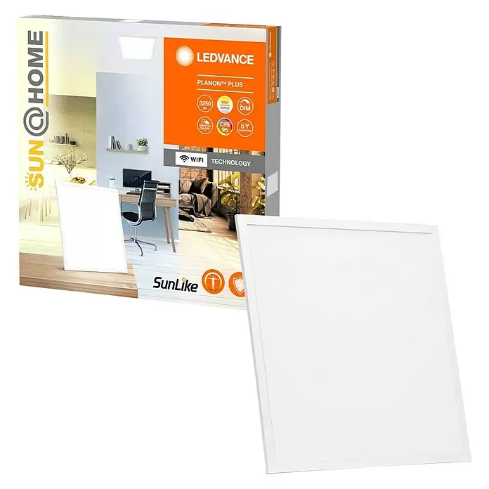 Ledvance SUN@Home LED-Panel Planon Plus - 35 W, L x B x H: 60 x 60 x 5,6 cm, Weiß, Kaltweiß - Diagonale Ansicht