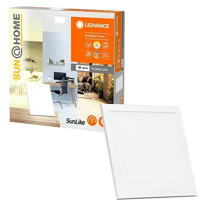 Ledvance SUN@Home LED-Panel Planon Plus - 20 W, L x B x H: 30 x 30 x 5,6 cm, Weiß, Kaltweiß - Diagonale Ansicht
