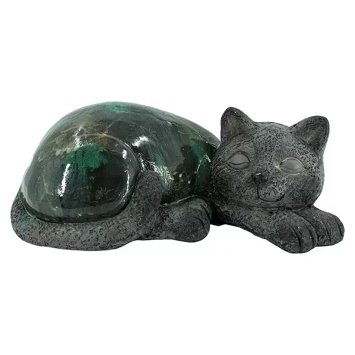 Dekofigur Katze - L x B x H: 41 x 28,5 x 14,5 cm, Magnesia - Diagonale Ansicht