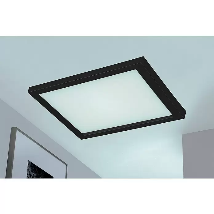 Briloner LED-Panel - 24 W, L x B x H: 44,5 x 44,5 x 8 cm, Schwarz, Warmweiß - Stimmungsaufnahme