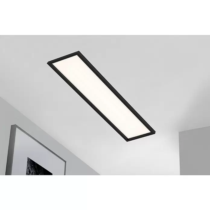 Briloner LED-Panel - 36 W, L x B x H: 119,5 x 29,5 x 8 cm, Schwarz, Warmweiß - Stimmungsaufnahme