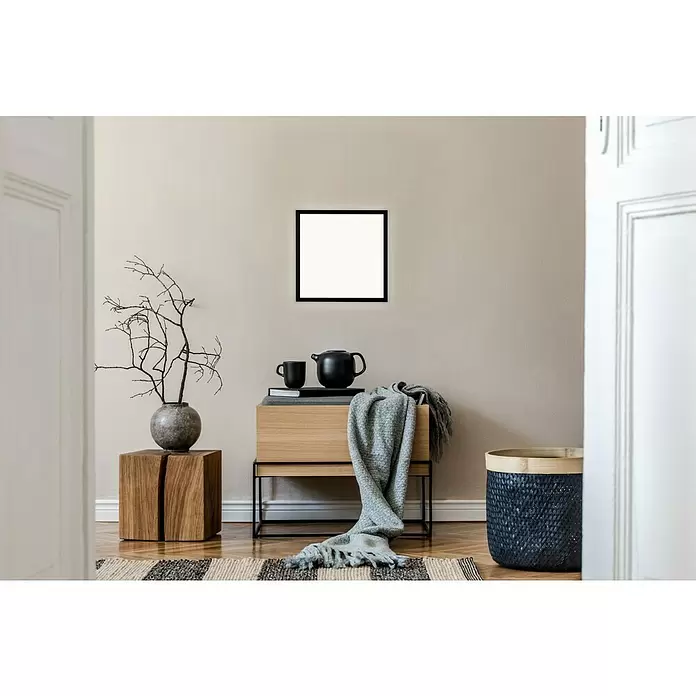 Briloner LED-Panel - 24 W, L x B x H: 44,5 x 44,5 x 8 cm, Schwarz, Warmweiß - Stimmungsaufnahme
