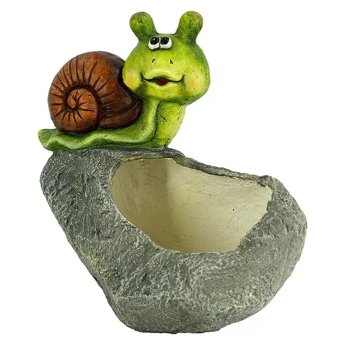 Pflanzschale Schnecke - L x B x H: 29 x 17 x 30 cm, Bepflanzbar - Diagonale Ansicht