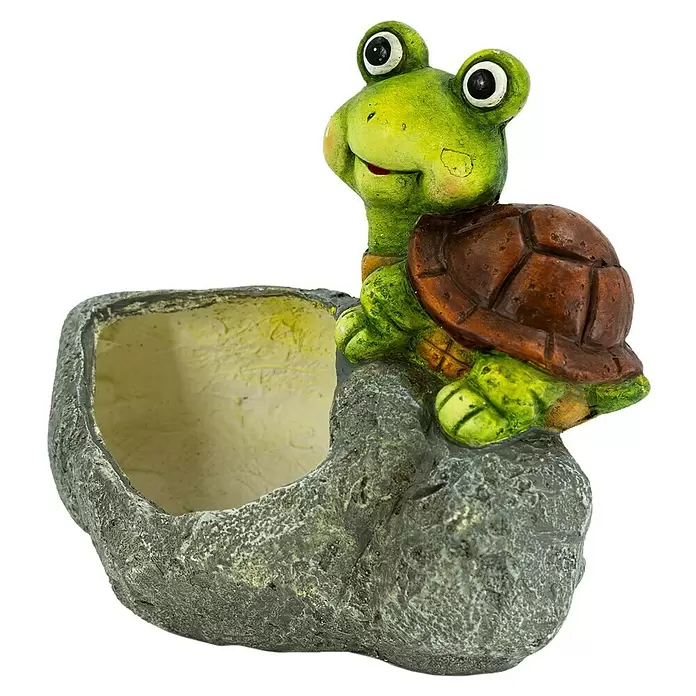 Pflanzschale Schildkröte - L x B x H: 31 x 18 x 30 cm, Bepflanzbar - Diagonale Ansicht