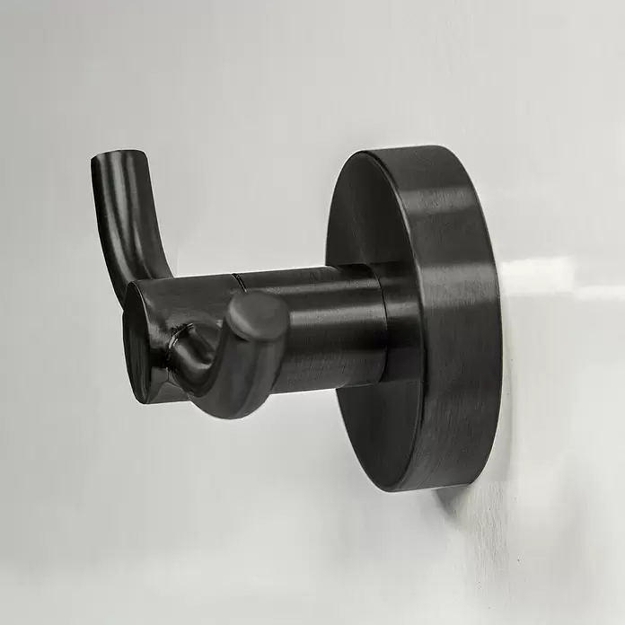 Haceka Kosmos Handdoekhaak Dubbel - Aantal haken: 2 st., Grafiet, PVD gecoat - Sfeeropname
