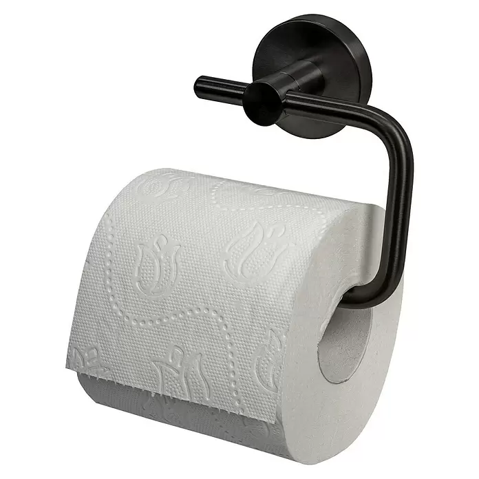 Haceka Kosmos Toiletrolhouder zonder klep - Zonder deksel, Grafiet, PVD gecoat - Diagonaal zicht