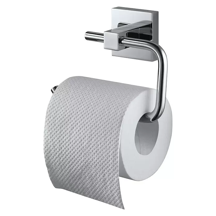 Haceka Mezzo Toiletrolhouder zonder klep - Zonder deksel, Chroom, Verchroomd - Diagonaal zicht