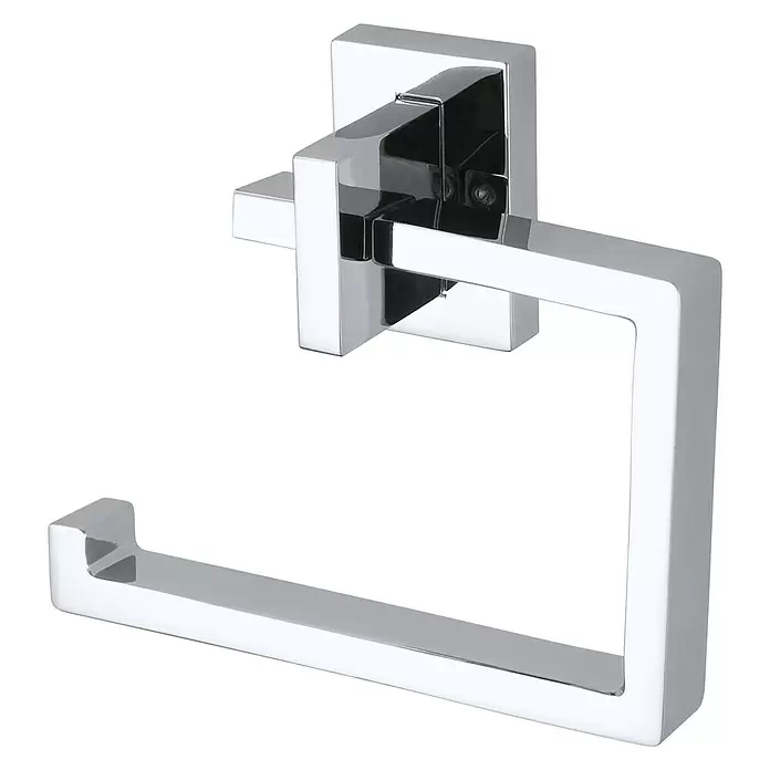 Haceka Edge Toiletrolhouder zonder klep - Zonder deksel, Chroom, Verchroomd - Diagonaal zicht