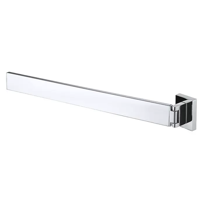 Haceka Edge Handdoekhouder - Enkel, Chroom, Verchroomd - Diagonaal zicht
