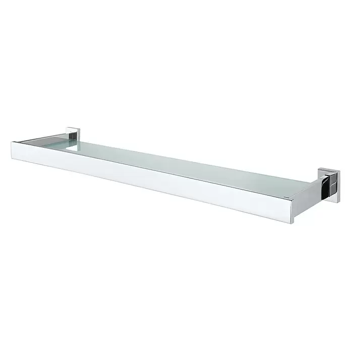 Haceka Edge Glazen planchet - Breedte: 625 mm, Chroom - Diagonaal zicht