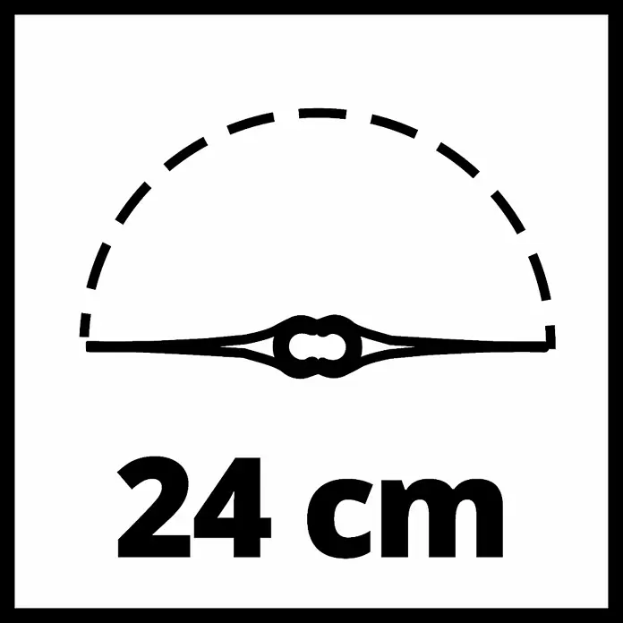 Einhell Power X-Change Recortabordes de batería GE-CT 18 Li-Solo - 18 V, Iones de litio, Sin batería, Ancho de corte: 24 cm - Dibujo técnico