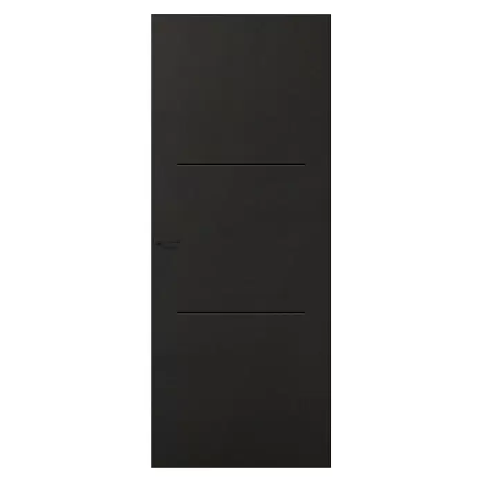 Solid Elements Binnendeur SE 4711 - 83 x 201,5 cm, Draairichting: Links, Zwart, Stomp, Honingraat - Vooraanzicht