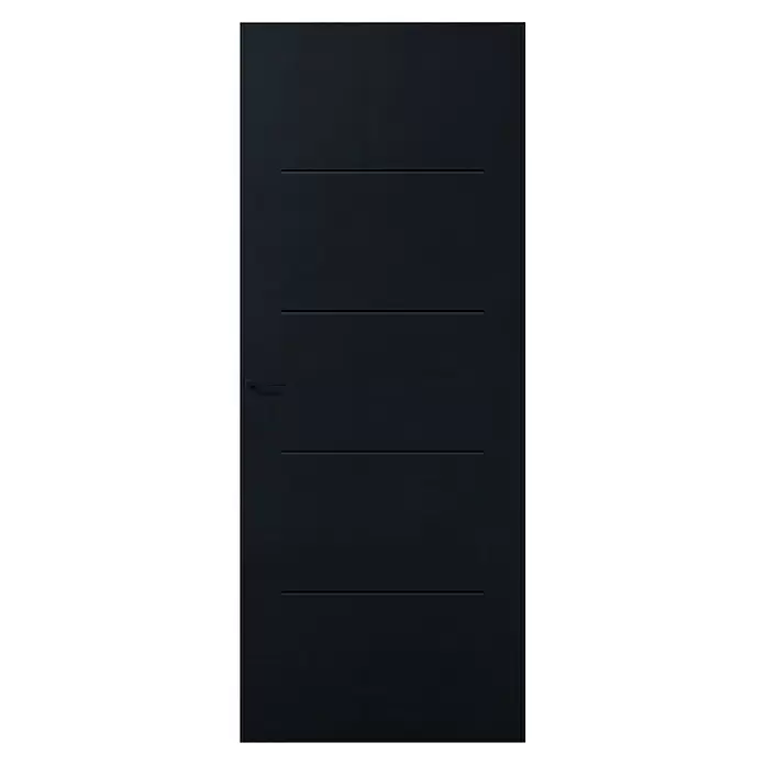 Solid Elements Binnendeur SE 4733 - 93 x 211,5 cm, Draairichting: Links, Zwart, Opdek, Tubespaan - Vooraanzicht