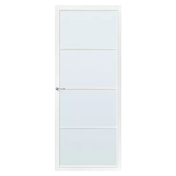 Solid Elements Binnendeur SE 4725 blank glas - 83 x 231,5 cm, Draairichting: Links- & rechts, Wit, Stomp - Vooraanzicht