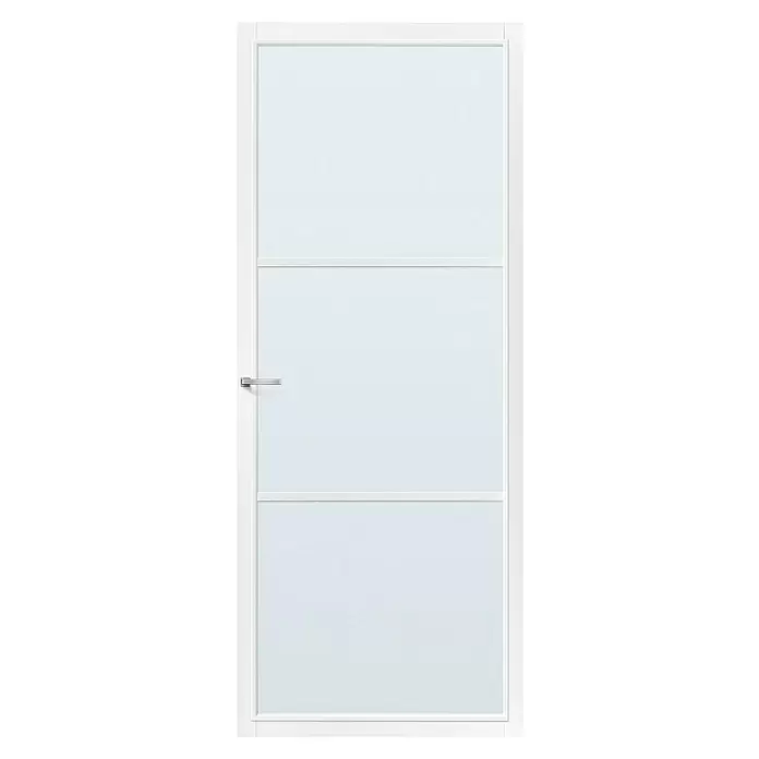 Solid Elements Binnendeur SE 4715 blank glas - 93 x 201,5 cm, Draairichting: Rechts, Wit, Opdek - Vooraanzicht