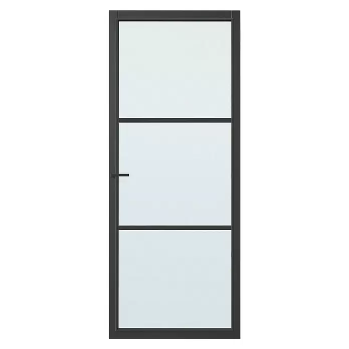 Solid Elements Binnendeur SE 4715 mat glas - 83 x 231,5 cm, Draairichting: Links, Zwart, Stomp - Vooraanzicht