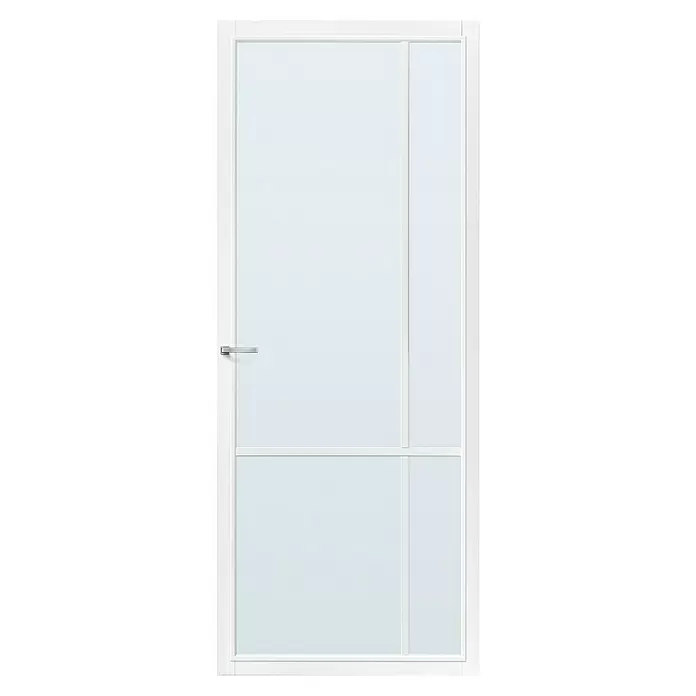 Solid Elements Binnendeur SE 4745 blank glas - 78 x 211,5 cm, Draairichting: Links, Wit, Stomp - Vooraanzicht