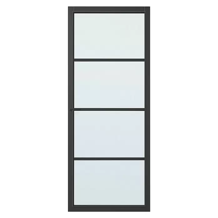 Solid Elements Binnendeur SE 4725 blank glas - 78 x 201,5 cm, Draairichting: Links, Zwart, Stomp - Vooraanzicht