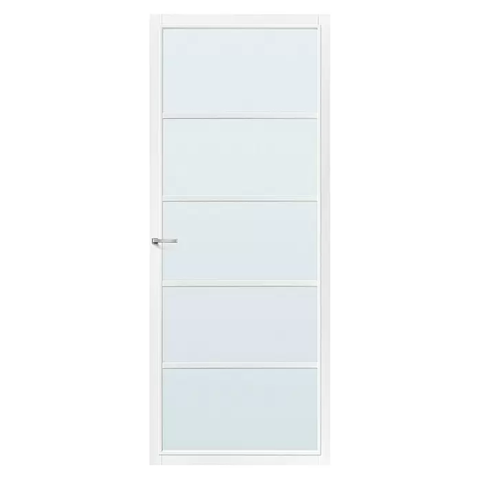 Solid Elements Binnendeur SE 4735 mat glas - 88 x 231,5 cm, Draairichting: Rechts, Wit, Opdek - Vooraanzicht