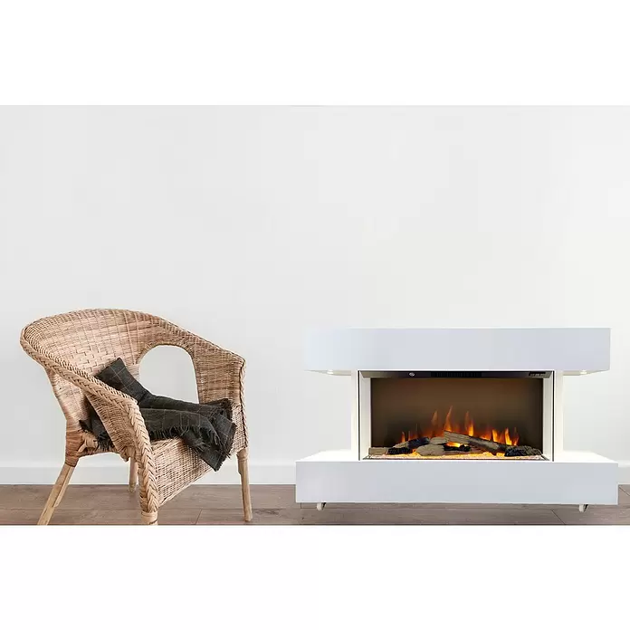 Voltomat HEATING Električni kamin Goeteborg - Bijele boje, 1.500 W, 26,5 x 120 x 60,5 cm - Živopisni prikaz