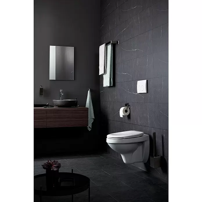 Haceka Edge Handdoekhouder - Dubbel, Grafiet, PVD gecoat - Sfeeropname