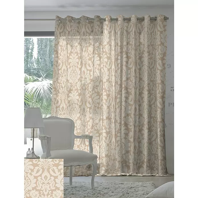 Cortina con ollaos - An x Al: 140 x 270 cm, 100% Poliéster, Multicolor - Foto ambiente