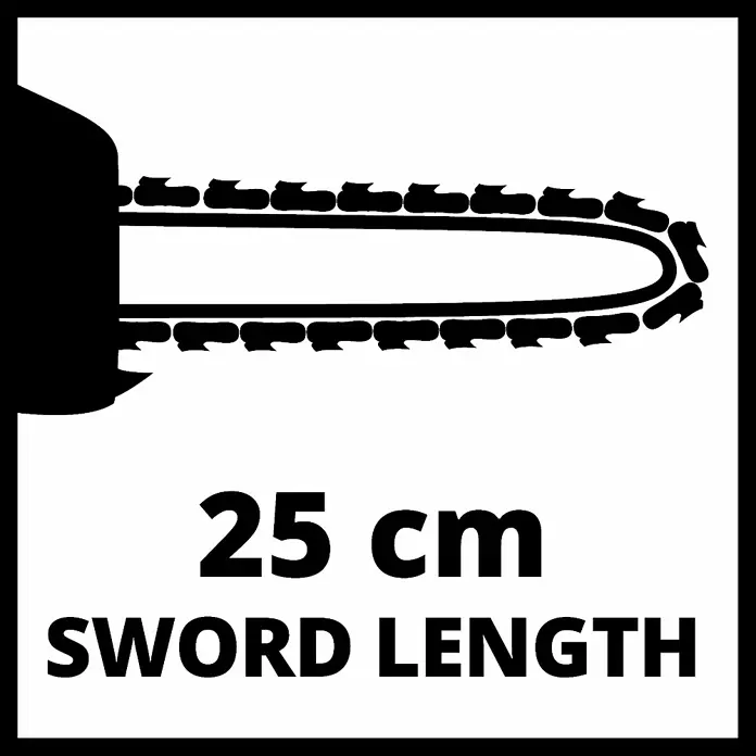 Einhell Power X-Change Akku-Kettensäge GE-LC 18/25 Li-Solo - 18 V, Ohne Akku, Schwertlänge: 25 cm - Skizze