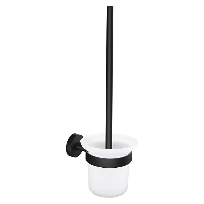 Tesa WC-Bürstengarnitur Moon - Metall, Schwarz - Diagonale Ansicht