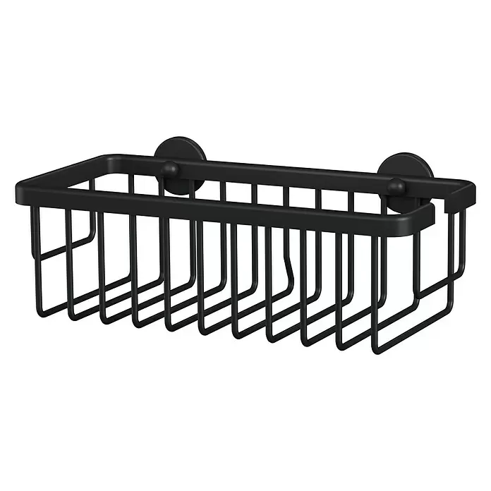 Tesa Duschkorb Aluxx - 12,5 x 25 x 9,5 cm, Schwarz, Matt - Diagonale Ansicht