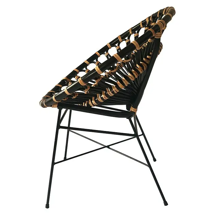 Sunfun Vrtna fotelja Poppy - Crna boja, D x Š x V: 63 x 74 x 84 cm - Pogled s lijeve strane