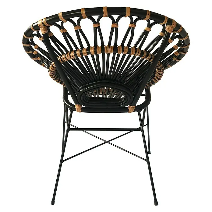 Sunfun Vrtna fotelja Poppy - Crna boja, D x Š x V: 63 x 74 x 84 cm - Pogled straga