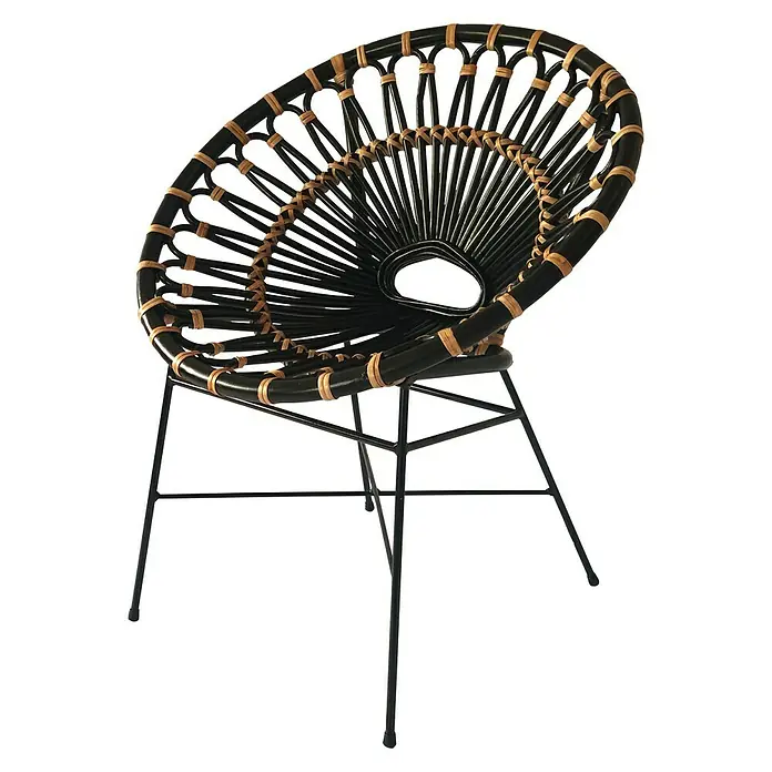 Sunfun Vrtna fotelja Poppy - Crna boja, D x Š x V: 63 x 74 x 84 cm - Dijagonalni pogled