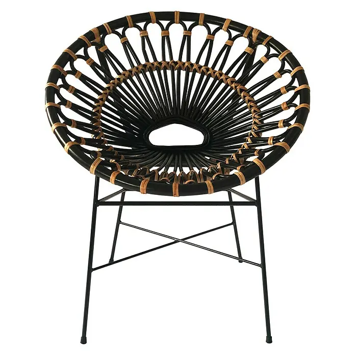 Sunfun Vrtna fotelja Poppy - Crna boja, D x Š x V: 63 x 74 x 84 cm - Pogled sprijeda