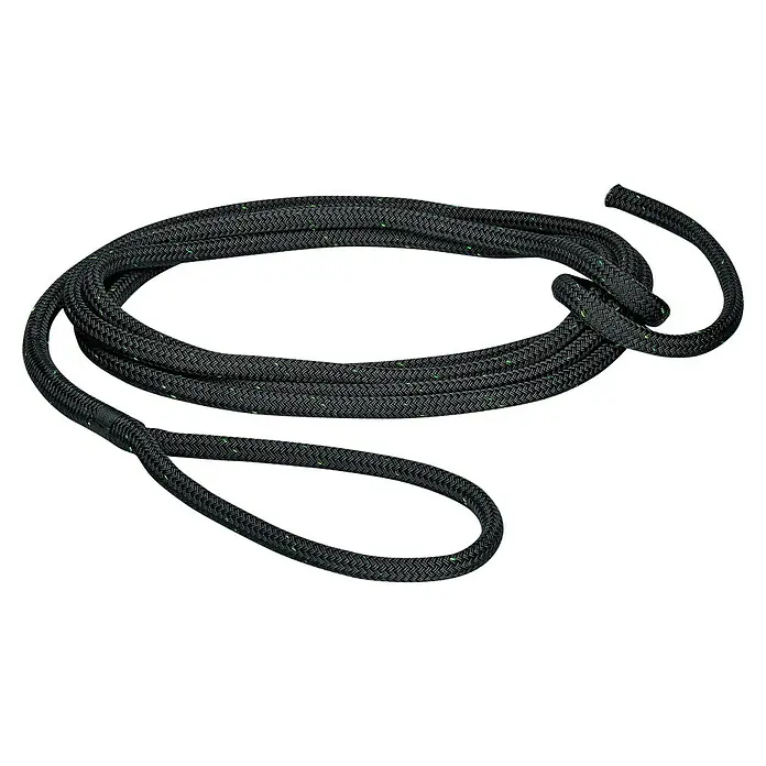 Robline Festmacherleine Rio Green - Ø x L: 10 mm x 8 m, Schwarz, Polyester - Diagonale Ansicht