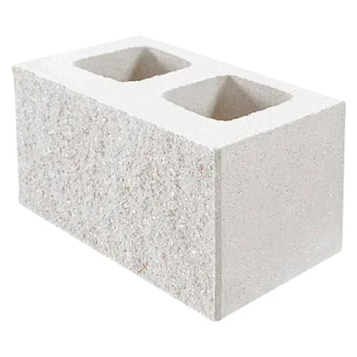 BHS Zaragoza Bloque de hormigón poroso Caralisa Split - 40 x 20 x 20 cm, Blanco, Hormigón - Vista angular