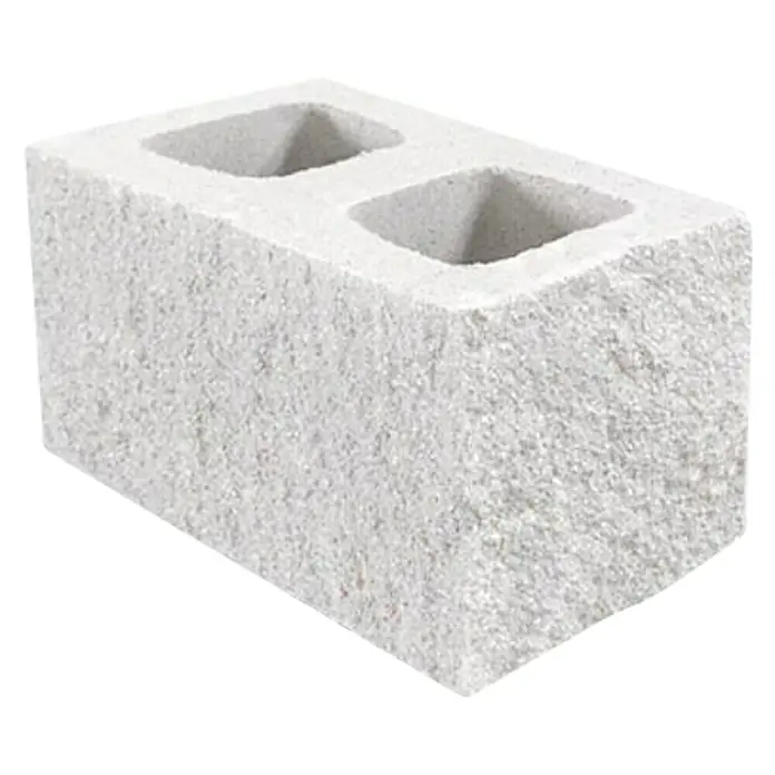 BHS Zaragoza Bloque de hormigón poroso Esquina Split - 40 x 20 x 20 cm, Blanco, Hormigón - Vista angular