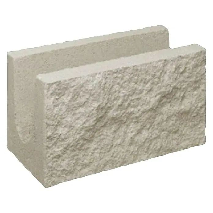 BHS Zaragoza Bloque de hormigón poroso Dintel Split U - 40 x 20 x 20 cm, Blanco, Hormigón - Vista angular